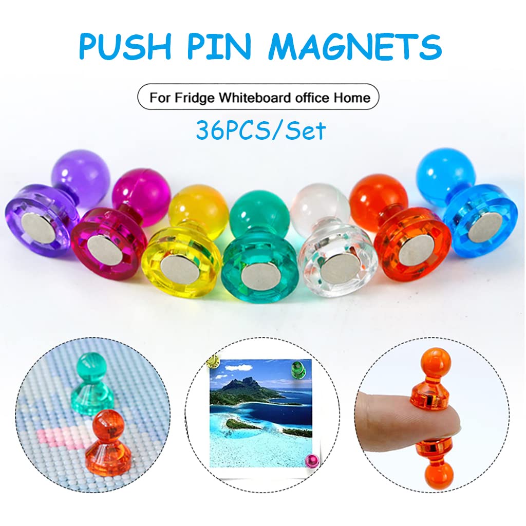 HASTHIP 36Pcs Fridge Magnets, Neodymium Magnets Whiteboard Magnets Strong Magnetic, Rainbow Fridge Magnet for Whiteboard Noticeboard Refrigerator Map (Colorful) HASTHIP 36Pcs Fridge Magnets, Neodymium Magnets Whiteboard Magnets Strong Magnetic, Rainbow Fridge Magnet for Whiteboard Noticeboard Refrigerator Map (Colorful)